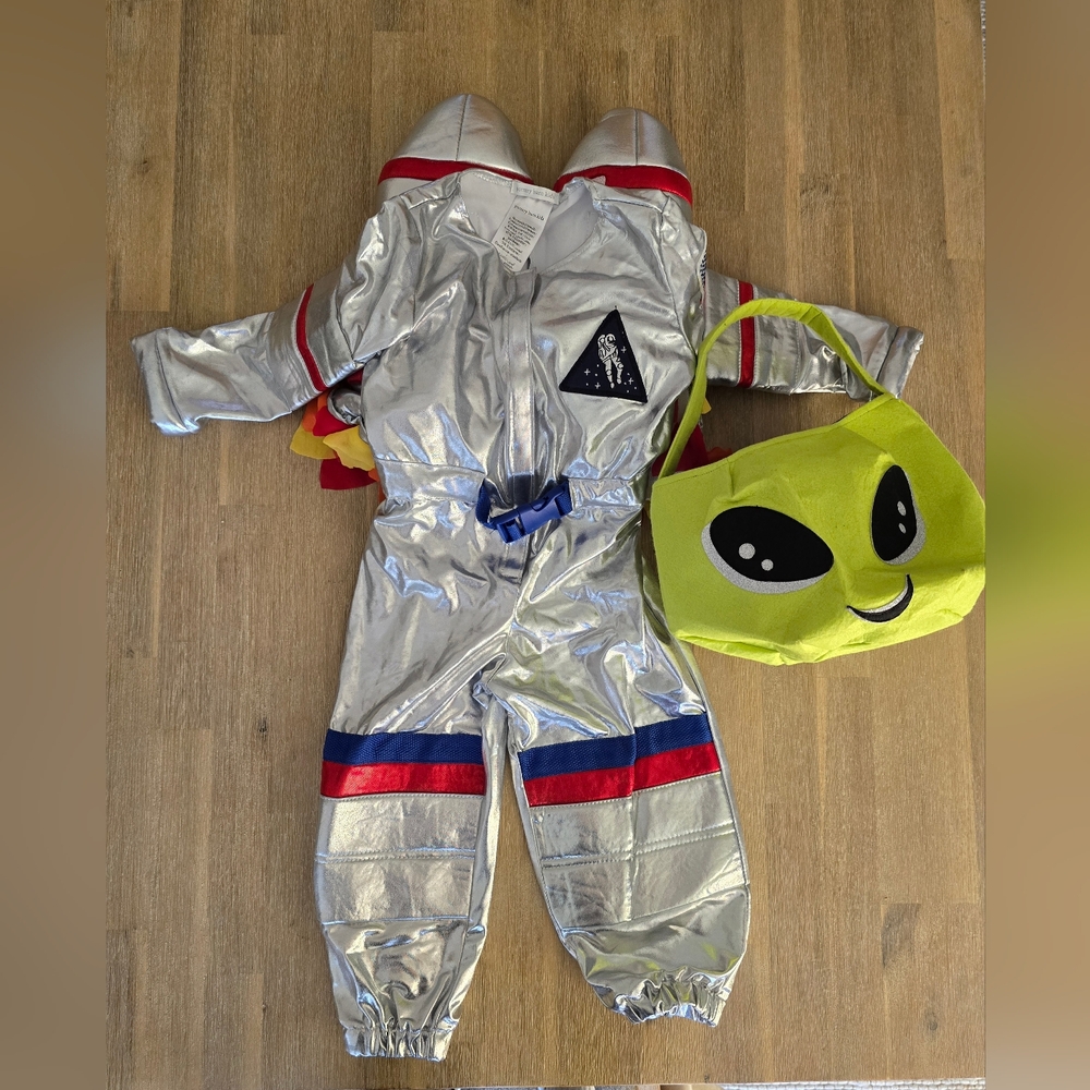 Pottery Barn Kids Toddler Astronaut Costume with Alien Treat Bag